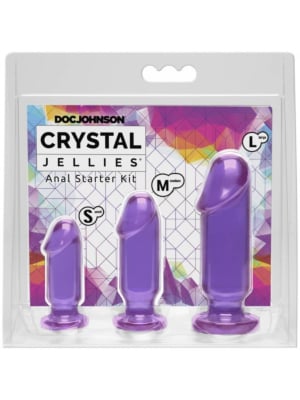 Σετ 3 Πρωκτικές σφήνες μοβ Crystal Jellies Doc Johnson