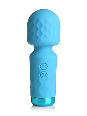 XR Brand Mini Rechargeable Wand Massager Blue Silicone