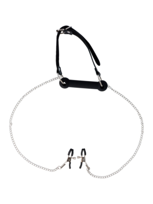 Virgite Nipple Clamps With Bar Gag