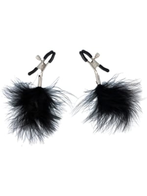 Virgite Nipple Clamps With Feathers Black