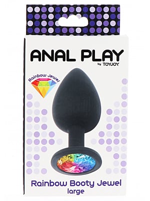 Πρωκτική Σφήνα Rainbow Booty Jewel Butt Plug - Large