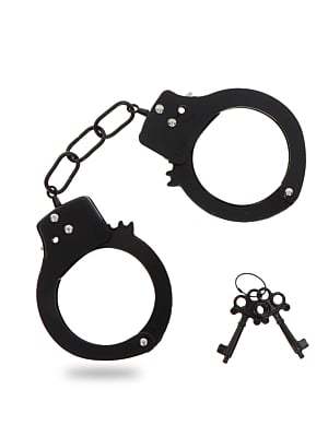 Metal Black Handcuffs - Toy Joy