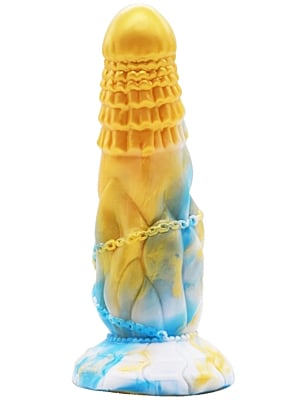 Μη Ρεαλιστικό XXL Ομοίωμα Πέους Fheniks Dildo 18 x 6cm - Χρυσό/Μπλε