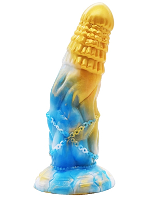 Μη Ρεαλιστικό XXL Ομοίωμα Πέους Fheniks Dildo 18 x 6cm - Χρυσό/Μπλε