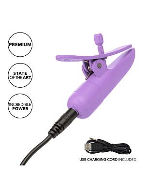 Nipplettes Vibrating Satin Smooth Nipple Clamps Purple