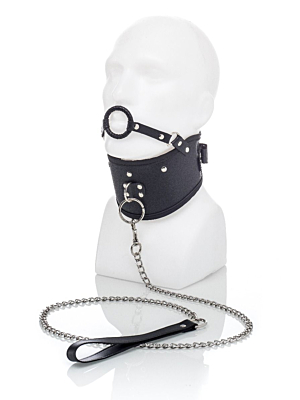 Collar With Mouth Ring And Leash
