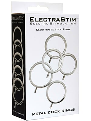 ElectraStim Electrarings Solid Metal Cock Rings Silver 5 Pack