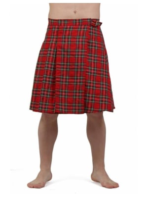 Scottish red tartan kilt