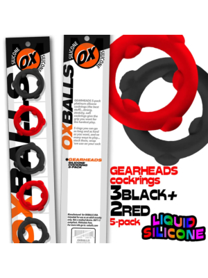 Oxballs Gearheads 5-pack Spinner Rings Red / Black