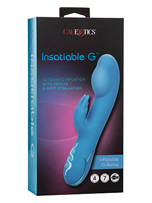 Eπαναφορτιζόμενος Δονητής Κουνελάκι Inflatable G-Bunny Rabbit Vibrator (Μπλε) - CalExotics