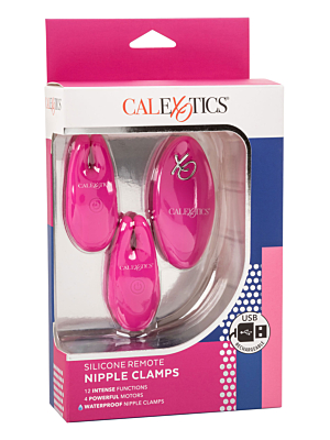 Calexotics - Recharchable Silicone Remote Nipple Clamps Pink