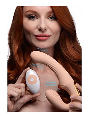 15X U-Pulse Silicone Pulsating and Vibrating Strapless Strap-on