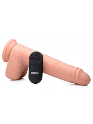 Vibrating & Thrusting XL Dildo with Suction Cup and Balls