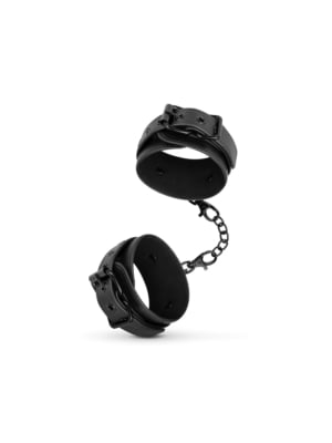 Faux Leather Ankle Cuffs - Black