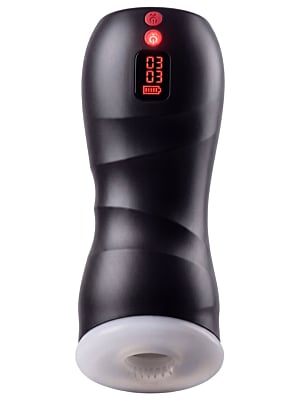 Hidden Desire Vibrating Twin Turbo Masturbator - Black