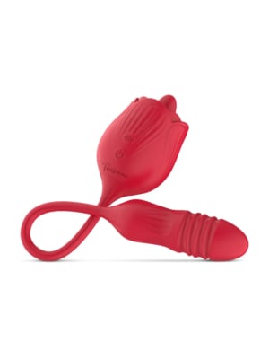 Teazers – Rose Thrusting Dildo Vibrator – Red