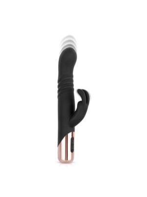 Rosy Gold - Rabbit Vibrator with thrusting function - Black