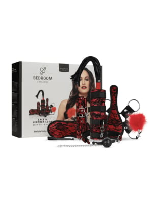 Bedroom Fantasies - Bound by Lace - 8 Piece SM Set - Red