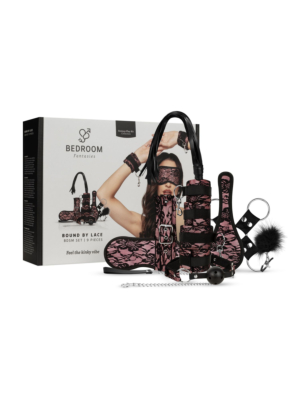 Bedroom Fantasies - Bound by Lace - 8 Piece SM Set - Pink