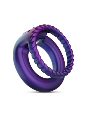 Hueman - Jupiter Vibrating Cock and Ball Ring - Purple - image 1