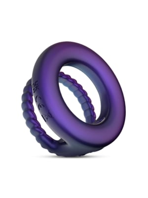 Hueman - Jupiter Vibrating Cock and Ball Ring - Purple