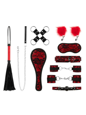 Bedroom Fantasies - Bound by Lace - 8 Piece SM Set - Red