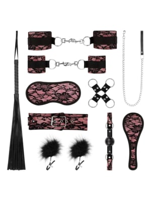 Bedroom Fantasies - Bound by Lace - 8 Piece SM Set - Pink