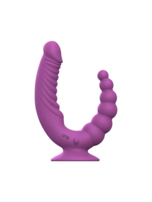 Teazers - Double Vibrator with Suction Cup and Remote - Purple