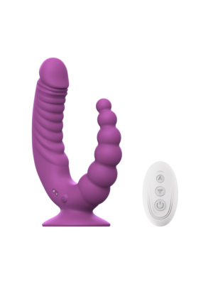 Teazers - Double Vibrator with Suction Cup and Remote - Purple