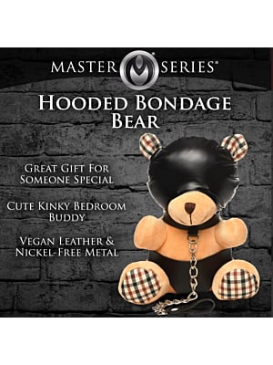 Hooded Teddy Bear Bondage Keychain XR Brands Καφέ
