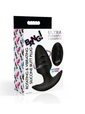 VIBRATING AND ROTATING PLUG WITH BLACK USB CONTROL