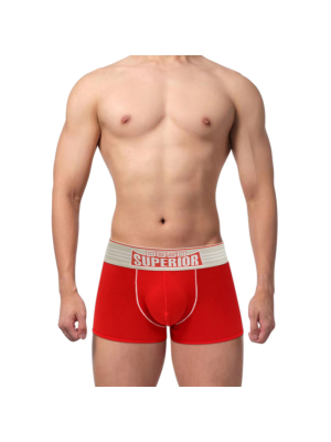 Men's Boxer Briefs Underwear Wide Waistband Cotton Red