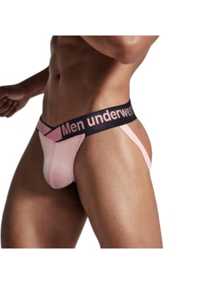 Sexy Cotton Jockstrap for Men Pink/Black Pump