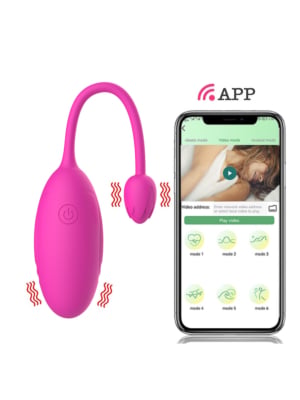 Women Pleasure Toy App Controlled Pink