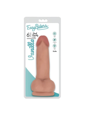 XR BRANDS FINE DILDO WITH FLESH TESTICLES EASY RIDERS 15'25 CM