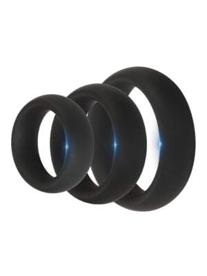 Thick 3 C-Ring Set - Stretchy Silicone Black