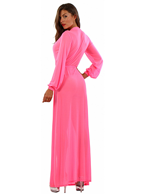 FS Long fine Fishnet Negligee fuchsia