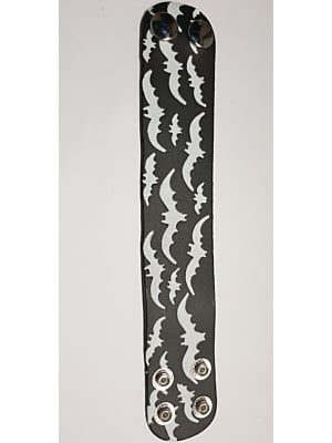 HANDMADE BAT PRINT LEATHER WRISTBAND