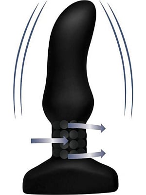 Xr Brands - Slim - M Curved Rimming Plug with Remote Control - Black