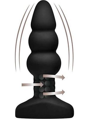 Δονούμενη Πρωκτική Σφήνα Slim Rippled Rimming Butt Plug με Τηλεχειρισμό - XR Brands