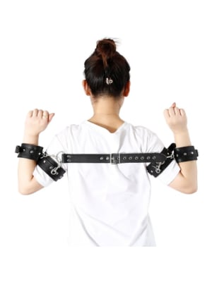 Bondage Back Bicep Cuff - Black