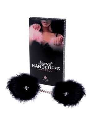 Secret Play Marabou Handcuffs Keyless Locking System- Black
