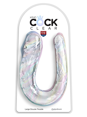 Pipedream King Cock King Cock Double Trouble M - Transparent