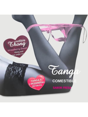 Diablo Picante - Hotflowers - girl wafer thong and 2 nipple pads strawberry