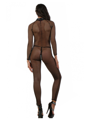 Festival Fashion Catsuit with five zips Black