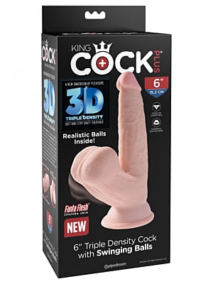 3D Cock Swinging Balls 6 Inch