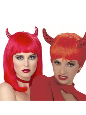 Περούκα Wig devil short hair red μετρίου μεγέθους