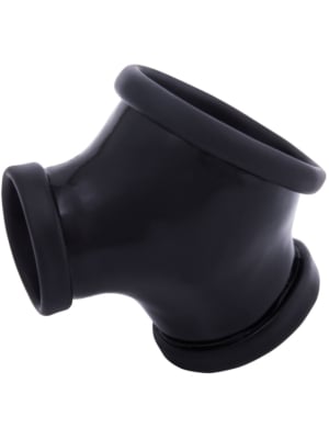 Latex Sleeve with Penis and Testicle Ring Gil - Black