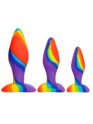 Rainbow Silicone Anal Plug Set