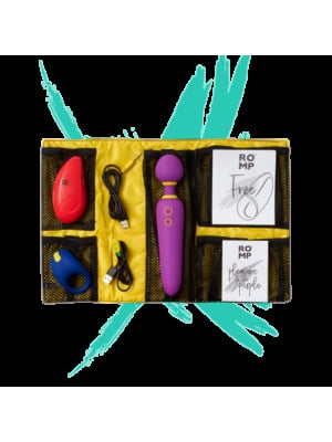 Romp Pleasure Vibrating Kit Wand - Clitoral Toy - Cock Ring
